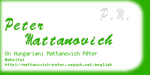 peter mattanovich business card