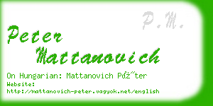 peter mattanovich business card